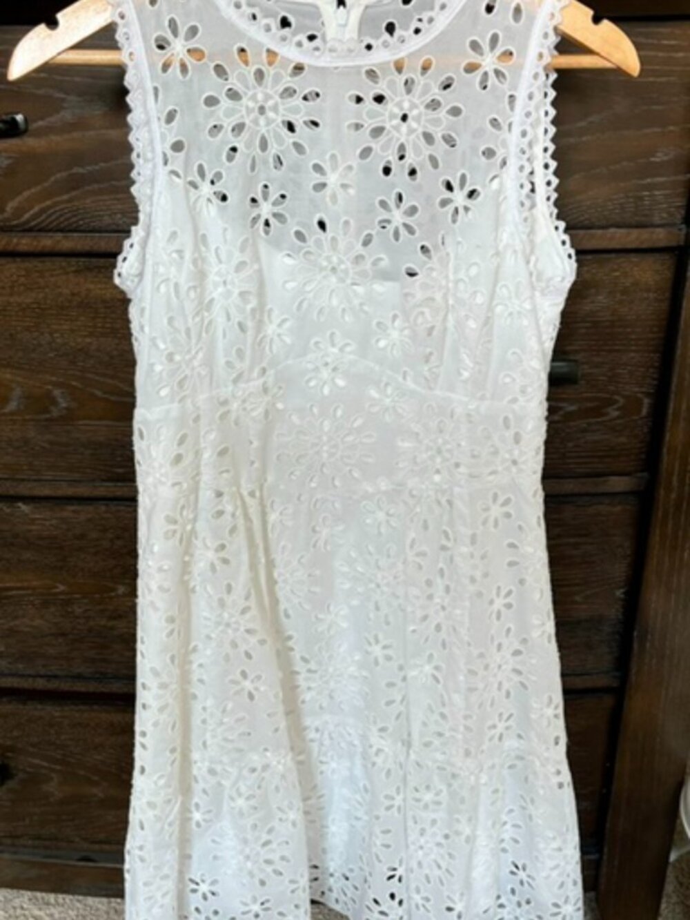 Nanette Lepore Sleeveless White Lace Eyelet Dress